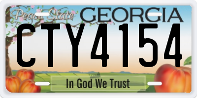 GA license plate CTY4154