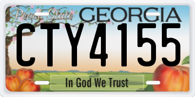 GA license plate CTY4155