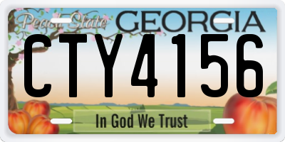 GA license plate CTY4156