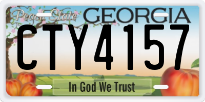 GA license plate CTY4157