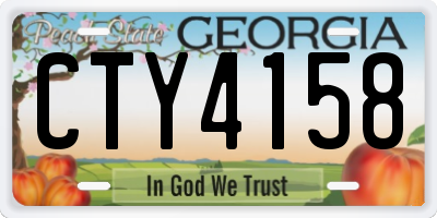 GA license plate CTY4158