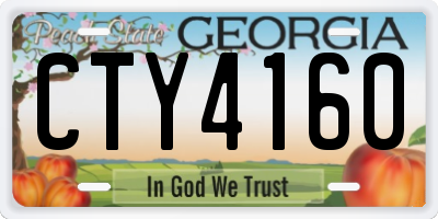 GA license plate CTY4160