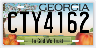 GA license plate CTY4162