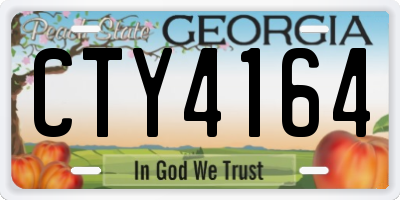 GA license plate CTY4164