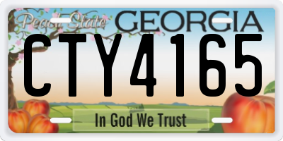 GA license plate CTY4165