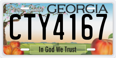GA license plate CTY4167