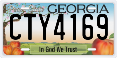 GA license plate CTY4169