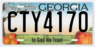 GA license plate CTY4170