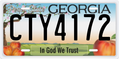 GA license plate CTY4172