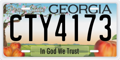 GA license plate CTY4173