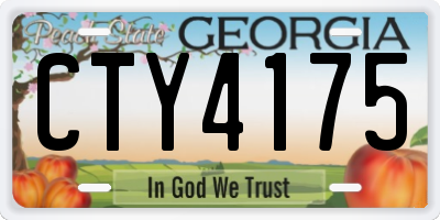 GA license plate CTY4175