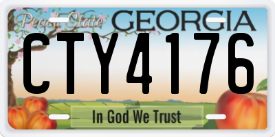 GA license plate CTY4176