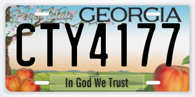 GA license plate CTY4177
