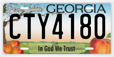 GA license plate CTY4180