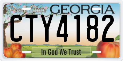 GA license plate CTY4182