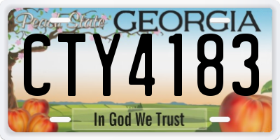 GA license plate CTY4183