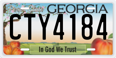 GA license plate CTY4184