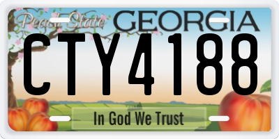 GA license plate CTY4188