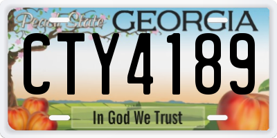 GA license plate CTY4189