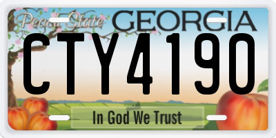 GA license plate CTY4190