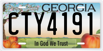 GA license plate CTY4191