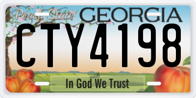 GA license plate CTY4198