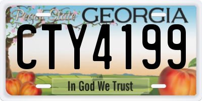 GA license plate CTY4199