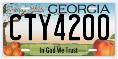 GA license plate CTY4200