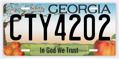 GA license plate CTY4202