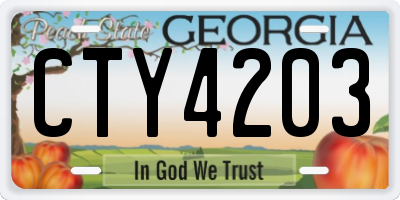 GA license plate CTY4203
