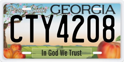 GA license plate CTY4208