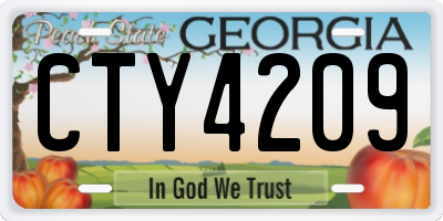 GA license plate CTY4209