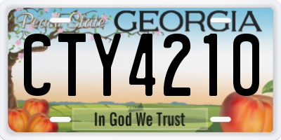 GA license plate CTY4210