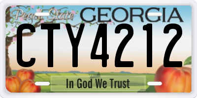 GA license plate CTY4212