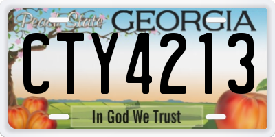 GA license plate CTY4213