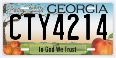 GA license plate CTY4214