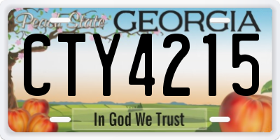 GA license plate CTY4215