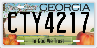 GA license plate CTY4217