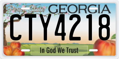GA license plate CTY4218