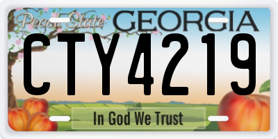 GA license plate CTY4219