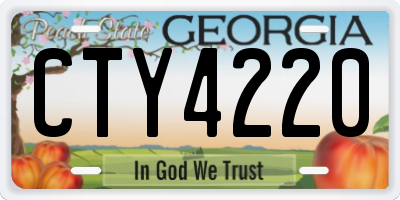 GA license plate CTY4220