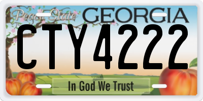 GA license plate CTY4222