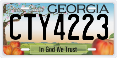 GA license plate CTY4223
