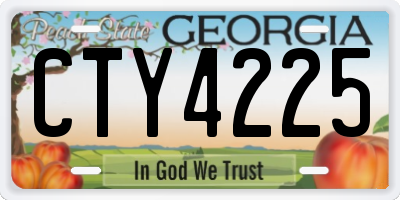 GA license plate CTY4225
