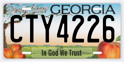 GA license plate CTY4226