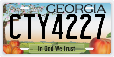 GA license plate CTY4227