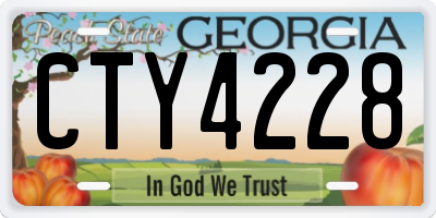 GA license plate CTY4228