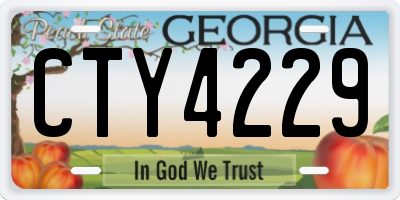 GA license plate CTY4229