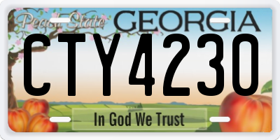 GA license plate CTY4230