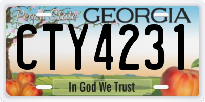 GA license plate CTY4231